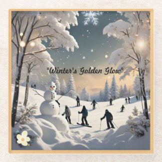 Dessous-de-verre En Verre "Matin d'hiver gelé"