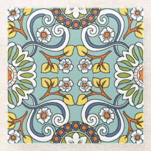 Dessous-de-verre En Verre Médaillon Turc style Motif Vintage
