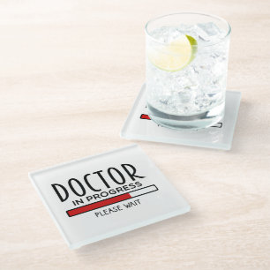 Dessous-de-verre En Verre Médecin drôle en cours d'études de médecine 