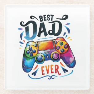 Dessous-de-verre En Verre Meilleur gamer papa jamais