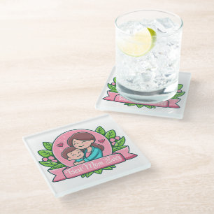 Dessous-de-verre En Verre Meilleure Maman du Monde, Maman et Enfant, Personn