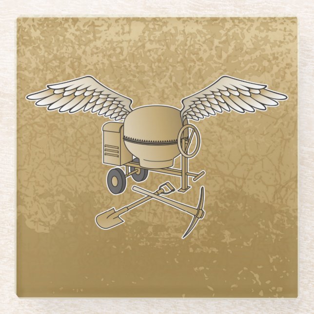 Dessous-de-verre En Verre Mélangeur en béton beige (Devant)