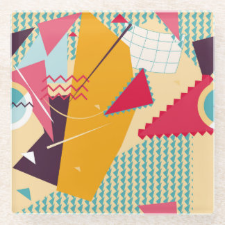 Dessous-de-verre En Verre Memphis Mood : Tendance géométrique rétro