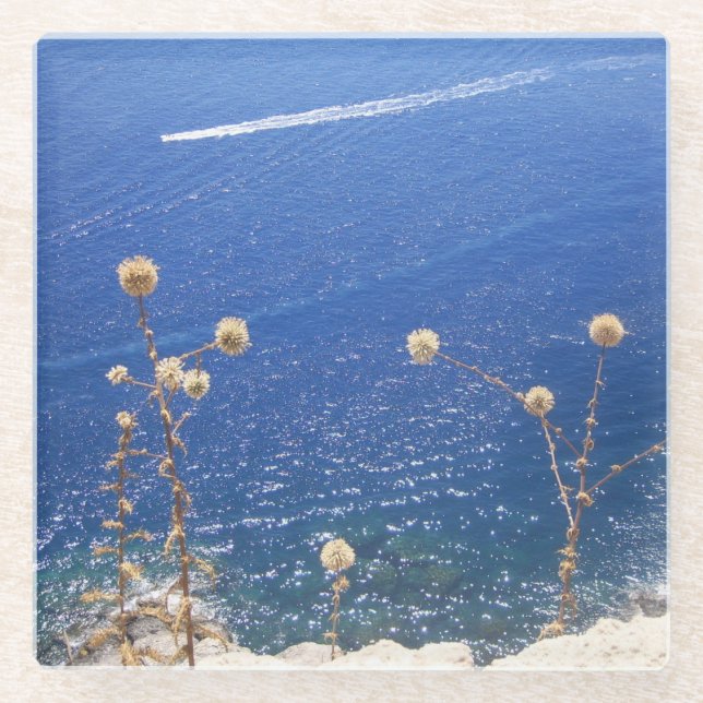 Dessous-de-verre En Verre Mer bleue grecque (Devant)