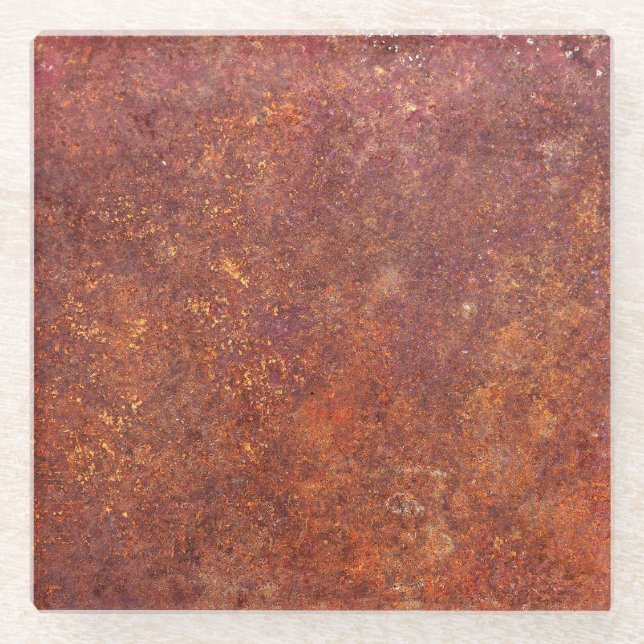 Dessous-de-verre En Verre métal rustique : surface texturée. (Devant)