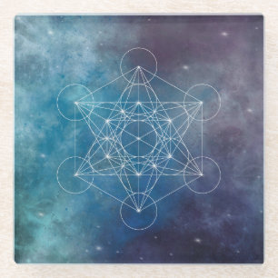 Dessous-de-verre En Verre Métatron, chakra, zen, géométrie sacrée, ange