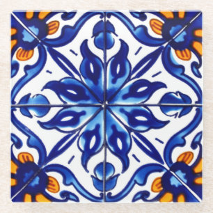 Dessous-de-verre En Verre Mexique Talavera Terracotta Carrelage Design No 8