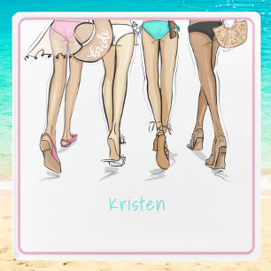 Dessous-de-verre En Verre Miami Bachelorette Party Week-end Bikini personnal