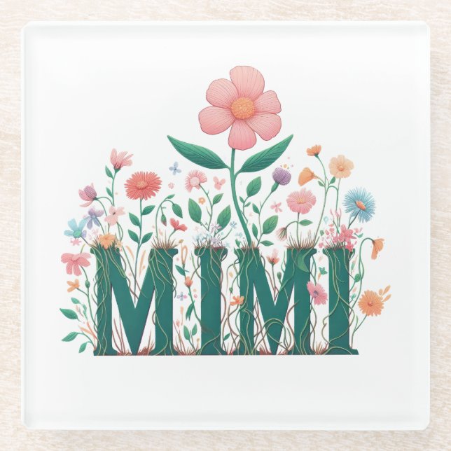 Dessous-de-verre En Verre Mimi Floral (Devant)