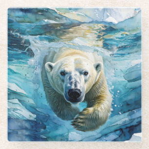 Dessous-de-verre En Verre Mirage arctique : Le Monarque de la natation