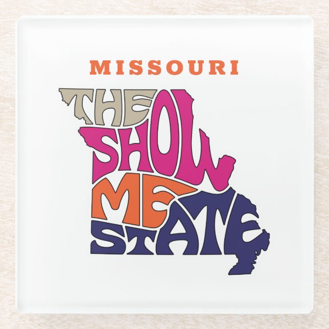 Dessous-de-verre En Verre Missouri State Surnom Word Art (Devant)