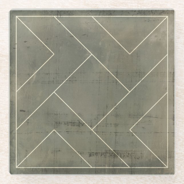 Dessous-de-verre En Verre Modèle abstrait avec des formes géométriques (Devant)