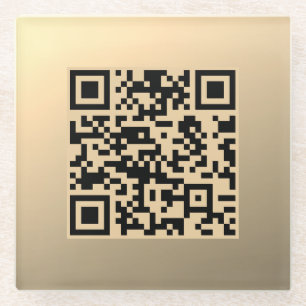 Dessous-de-verre En Verre Modèle de code QR instantanément modifiable Faux