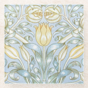 Dessous-de-verre En Verre Modèle de fleur de lys et de grenade de William Mo