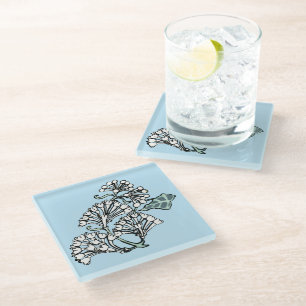 Dessous-de-verre En Verre Modèle de jasmin et de feuilles de William Morris