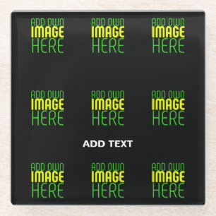 DESSOUS-DE-VERRE EN VERRE MODÈLE DE TEXTE D'IMAGE NOIRE SIMPLE ET MODERNE