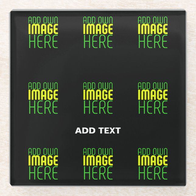 DESSOUS-DE-VERRE EN VERRE MODÈLE DE TEXTE D'IMAGE NOIRE SIMPLE ET MODERNE (Devant)