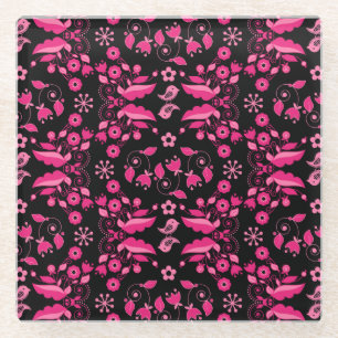 Dessous-de-verre En Verre Modèle floral rose moderne scandinave