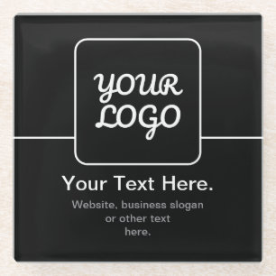 Dessous-de-verre En Verre Modèle moderne pour votre logo Noir & Blanc