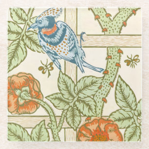 Dessous-de-verre En Verre Modèle sans couture de treillis de William Morris