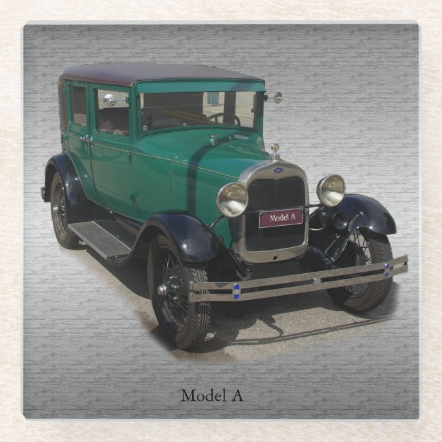 Dessous-de-verre En Verre Modèle vert Un dessous de verre en verre (Devant)