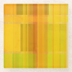 Dessous-de-verre En Verre Moderne Abstrait   Couleurs Citronnées Colorées