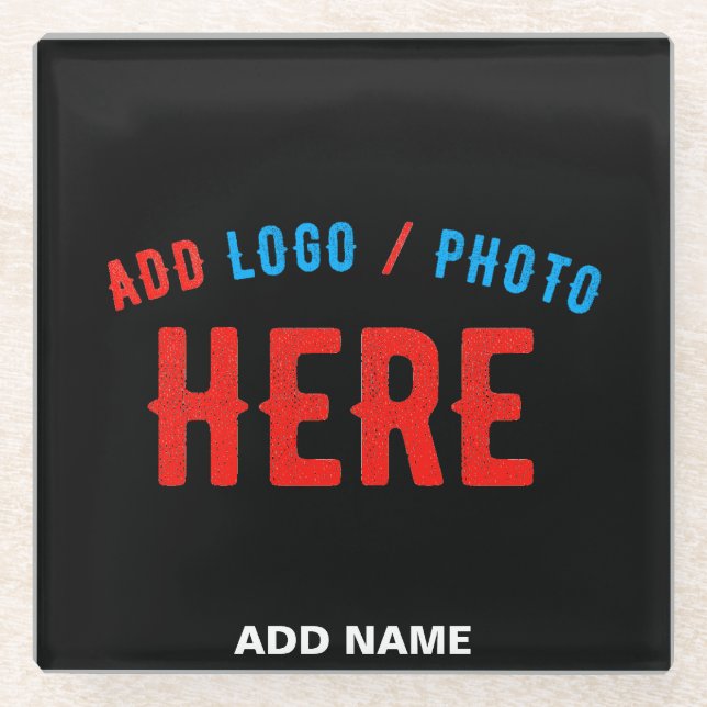 DESSOUS-DE-VERRE EN VERRE MODERNE ET MODERNE PERSONNALISABLE NOIR VÉRIFIÉ (Devant)