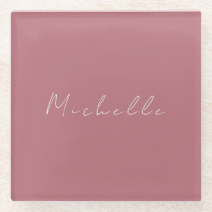 Dessous-de-verre En Verre Moderne minimaliste tendance Rose manuscrit Or