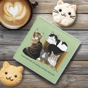 Dessous-de-verre En Verre Mon chat a des chats
