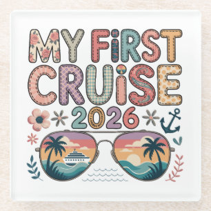Dessous-de-verre En Verre Mon Premier Croisière 2026, Cadeau de Vacances pou