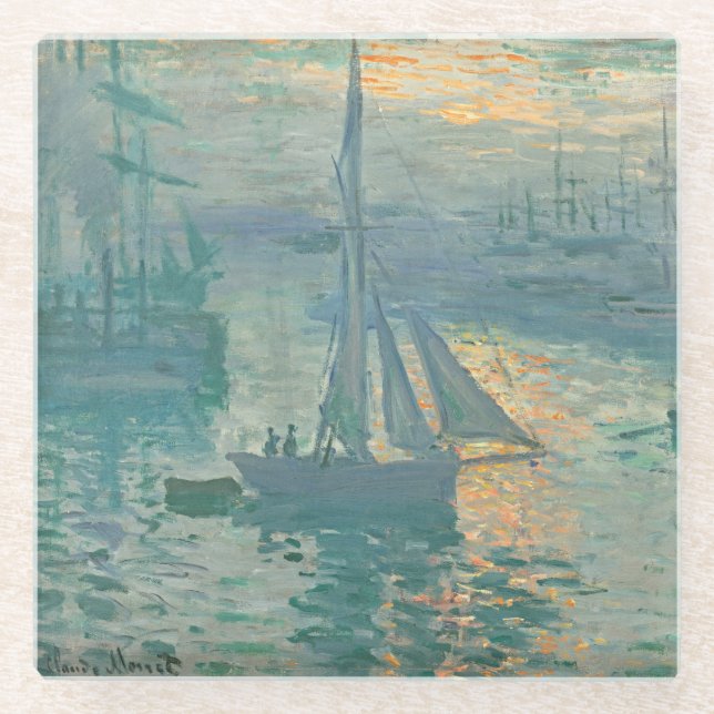 Dessous-de-verre En Verre Monet Sunrise Sail Coaster (Devant)