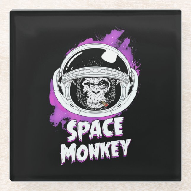 Dessous-de-verre En Verre Monkey Space (Devant)