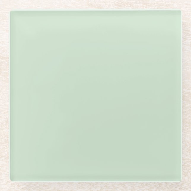 Dessous-de-verre En Verre Monnaie Pastel Vert Solide Couleur SW 6736 (Devant)