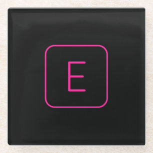 Dessous-de-verre En Verre Monogram de Styled Pink & Black