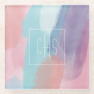 Dessous-de-verre En Verre Monogram Paint Design Colorful