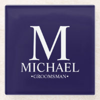 Monogramme et nom personnalisé moderne Groomsman