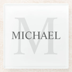 Dessous-de-verre En Verre Monogramme et nom personnalisés