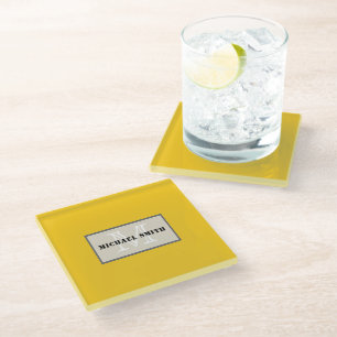 Dessous-de-verre En Verre Monogramme minimaliste Arrière - plan de citron p