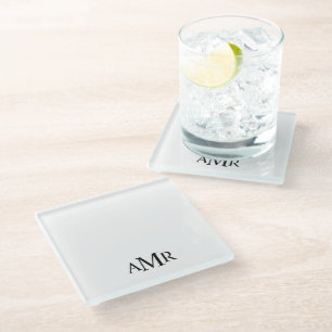 Dessous-de-verre En Verre Monogramme Personnalisé Classique
