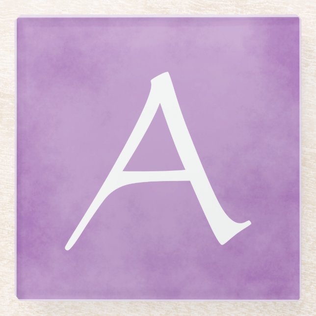 Dessous-de-verre En Verre Monogramme pourpre assez personnalisé (Devant)