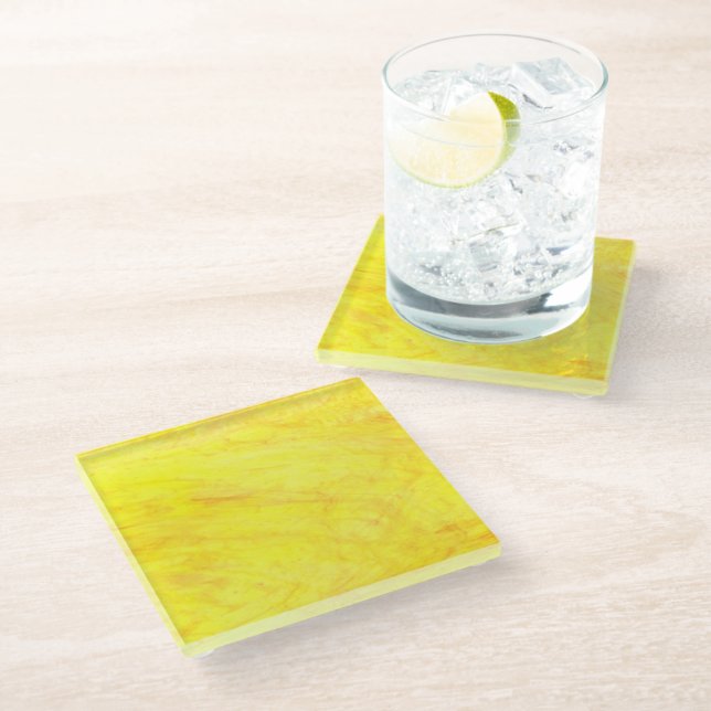 Dessous-de-verre En Verre Monstre Confetti Jaune (Incliné)