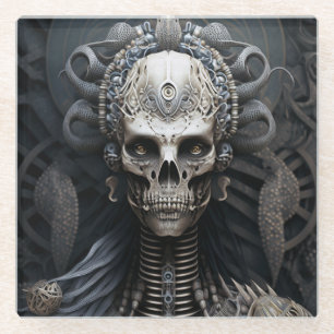 Dessous-de-verre En Verre Monstre crâne Squelette Dessous de verre en verre