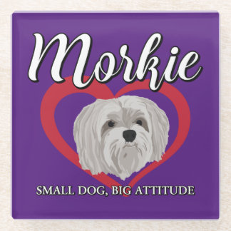 Dessous-de-verre En Verre Morkie - Petit chien, grande attitude - 3