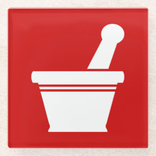 Dessous-de-verre En Verre Mortier et pilon