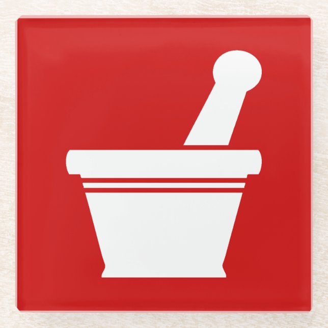 Dessous-de-verre En Verre Mortier et pilon (Devant)