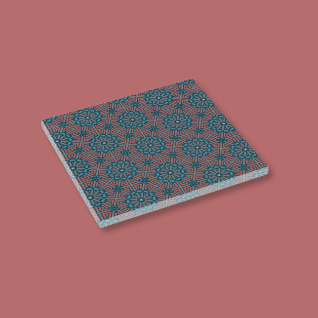 Dessous-de-verre En Verre Mosaïque ancienne modèle géométrique floral (Créateur téléchargé)