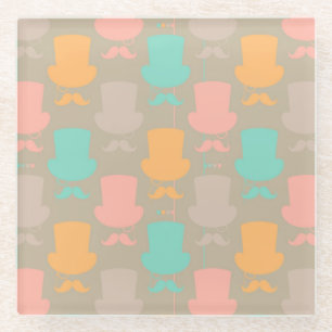 Dessous-de-verre En Verre Motif 2 de moustache