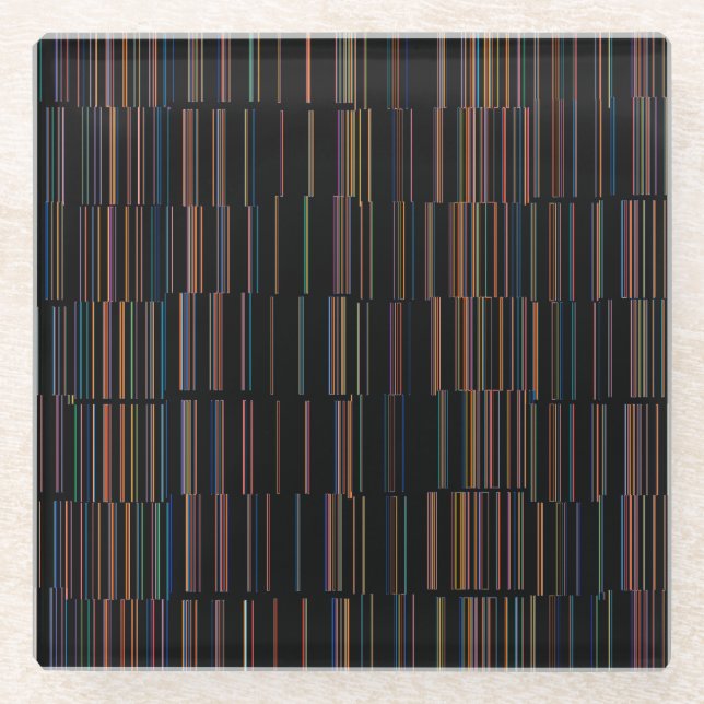 Dessous-de-verre En Verre Motif à bandes multiples cool (Devant)