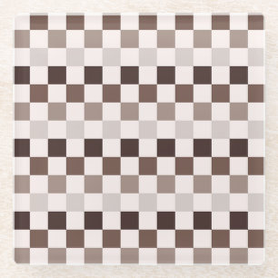 Dessous-de-verre En Verre Motif à carreaux Café Au Lait