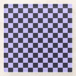 Dessous-de-verre En Verre motif à carreaux de lilas français